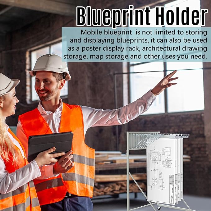 Estune 6 Pcs Blueprint Hanging Clamps Binding Strips Storage for Construction Paper Poster Plans Drawings Arts(18 Inches)