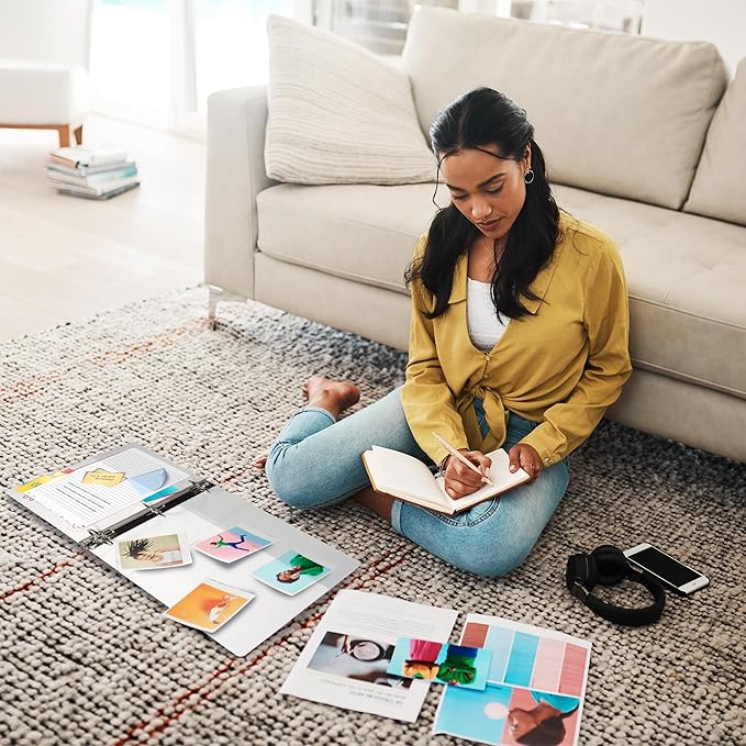 Samsill Durable 6 Inch Binder, Made in The USA, Locking D Ring Binder, Customizable Clear View Cover, Pearl White, Holds 1225 Pages