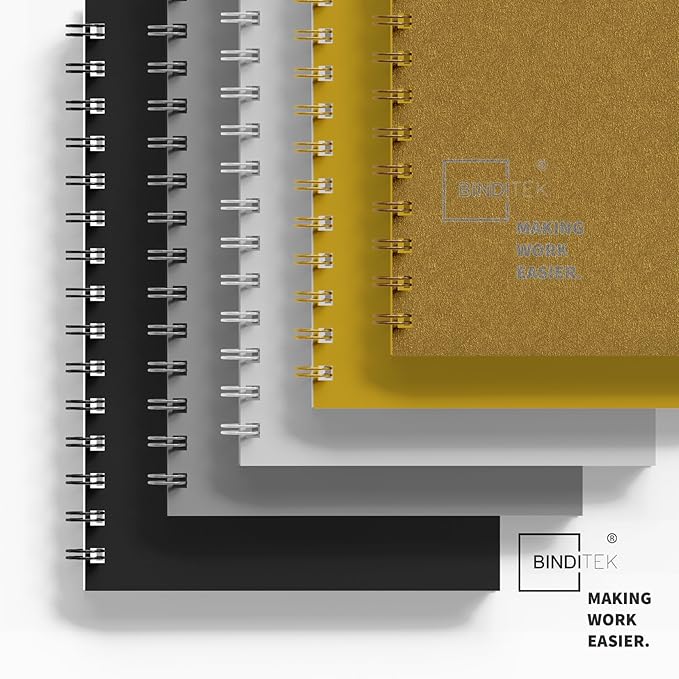Binditek 50 Pack Double Loop Wire Binding Spines, 5/8 in Binding Wire for Letter Size, 2:1 Pitch, 140 Sheet Capacity, 21-Loop, 5 Assorted Colors (Black, Gold, Silver, White, Rose Gold)