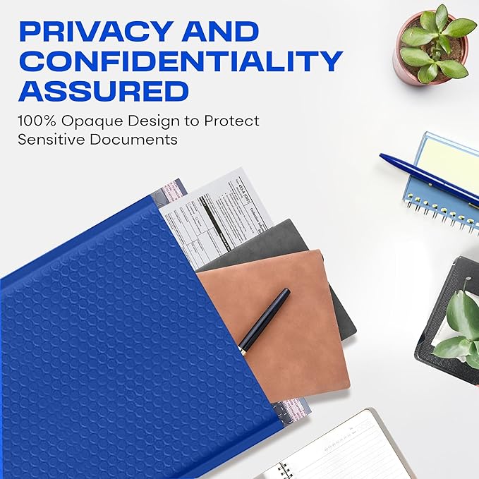 Royal Blue 10x13 Inch Poly Bubble Mailers |Self Seal Padded Envelopes for Thick books | Cushioned Bubble Mailer | Usable Size 9.5x13 Inch | Waterproof Lightweight Mailing Shipping Bags | 200 Pack Bulk