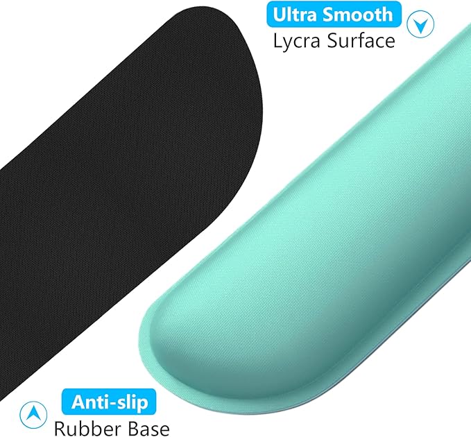 Dapesuom Enlarge Keyboard Wrist Rest Pad, Cute Memory Foam Wrist Rest for Computer Keyboard, Ergonomic Keyboard Mouse Wrist Support for Typing Pain Relief, Comfort for Office, Gaming, Laptop, Green