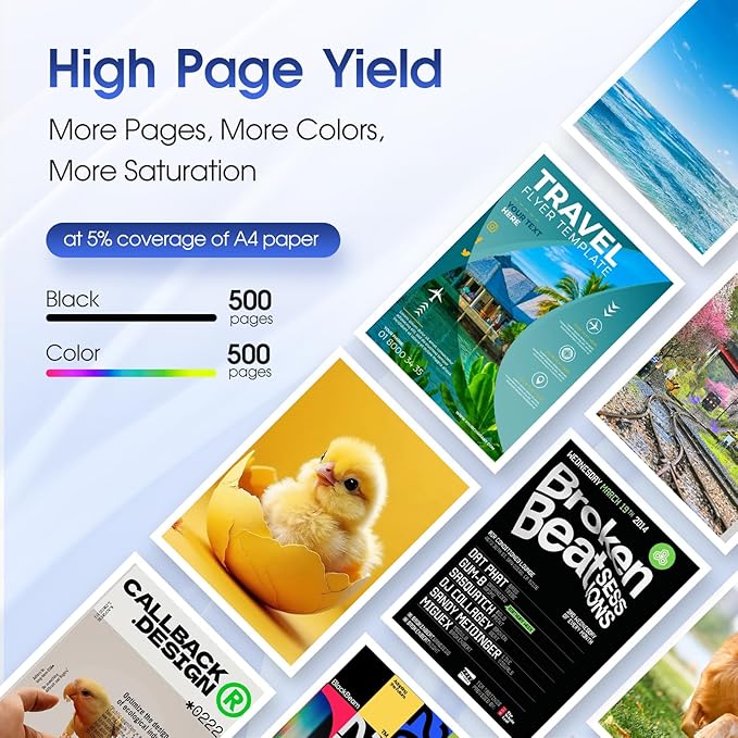 LC401XL Ink Cartridges Replacement for Brother LC401 LC401XL Ink Cartridges for Brother Printer MFC-J1010DW MFC-J1012DW MFC-J1170DW Black Cyan Magenta Yellow (4 Pack)