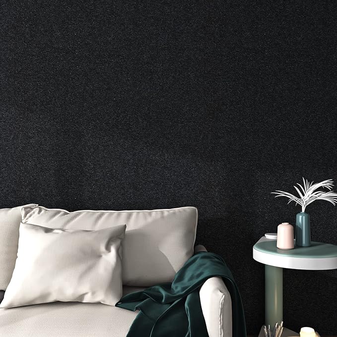 FunStick 15.8"x240" Self Adhesive Felt Fabric Sheets Black Velvet Fabric for Art and Crafts Soft Velvet Drawer Liner for Dresser Jewelry Box Peel and Stick Back Felt Sheets Thick Velvet Flocking Liner