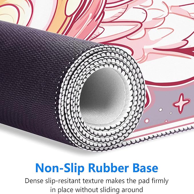 Cute Desk Mat Gaming Mouse Pad Kawaii Pink Anime Star Wings XL Mouse Pad Large Mousepad Extended Laptop Keyboard Mat Gaming Desk Pad Mouse Mat Office Computer Keyboard Laptop Home 31.5"x11.8"