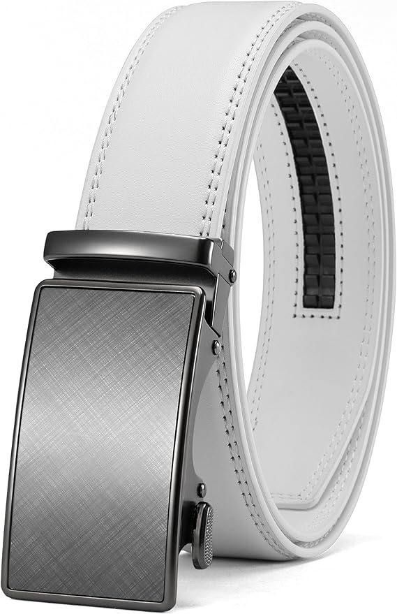 CHAOREN Mens Belt - Mens Ratchet Belt Leather 1 3/8" for Dress Pant - Micro Adjustable Belt Fit Everywhere