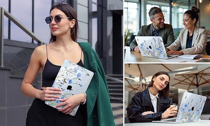 DONGKE for MacBook Air 13 Inch Case 2021-2018, Compatible with A2337 M1 A2179 A1932 Support Retina Display & Touch ID, Hard Shell Plastic Cover with Keyboard Skin - Paradise Nature