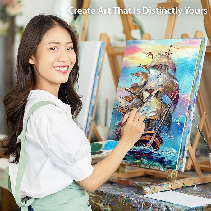 KEFF Canvas Boards for Painting - 12x16 2-Pack Bulk Canvas Panels, 100% Cotton Triple Primed Large Canvases for Art Painting Supplies, Acrylic, Oil, Watercolor & Tempera