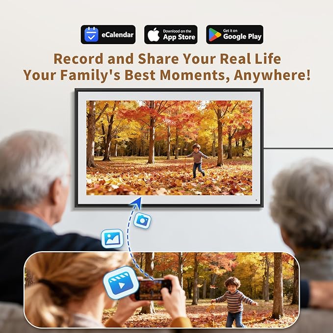 Canupdog 21.5 Inch Digital Calendar, Electronic Planner & Chore Chart, Task Rewards System, Family Photo Display, Syncs with Online Calendars, Interactive Display for Family Schedules, Christmas Gifts for Women Mom