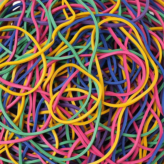 Rubber Bands Size#117A 0.5 lb about 200pcs Multicolor rubber bands for School Home office supplies Elastic Rubber Band