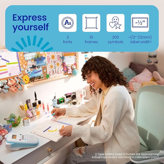 Brother P-Touch PT-N10 Personal Handheld Label Maker, Portable and Prints, P-Touch Btag ~½” (12mm) Wide Color Personalized Label Tapes,