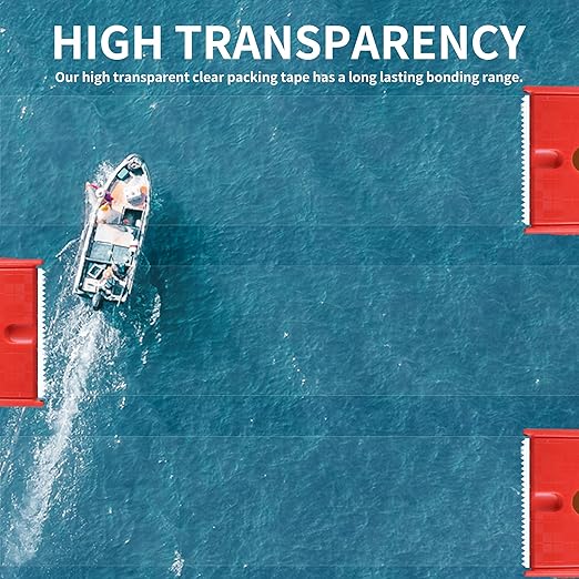 TAPEBEAR No Noise Clear Packing Tape, Quiet Packaging Tape Refill Rolls, 2.6mil x 1.88" x 55 Yards Heavy Duty Packing Tape for Sealing, Storage, Moving and Shipping, 12 Rolls, Total 660Yards