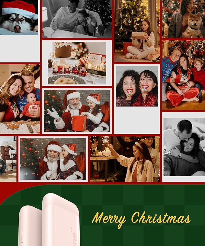 Liene Photo Printer, 2x3 Mini Instant Portable Color Mono Picture Printer w/ 50 Zink Adhesive Paper, Bluetooth 5.0, Compatible w/iOS & Android, Small Photo Maker for iPhone, Smartphones, Pink