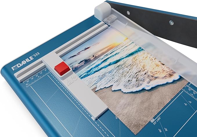 Dahle 534 Professional Guillotine Trimmer, 18" Cut Length, 15 Sheet Capacity, Self-Sharpening, Manual Clamp, German Engineered Paper Cutter