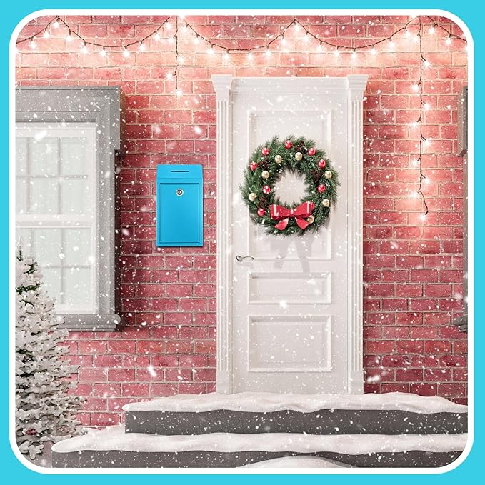 Metal Donation Cash Box Collection Safe Suggestion Box with Lock Wall Mounted Mailbox Delivery Ballot Container for Home Office Outdoor Door