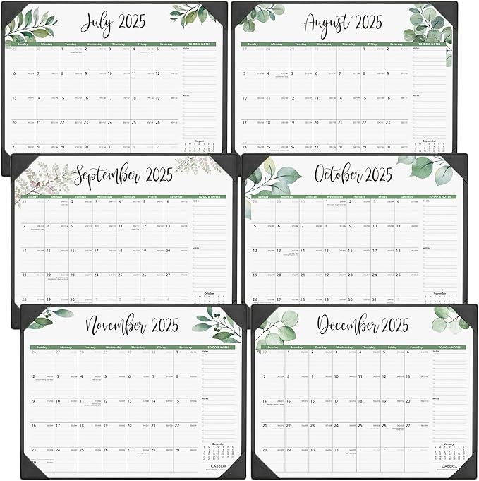 Large Desk Calendar 2025-2026 with Desktop Mat, Cabbrix Desk Pad Calendar 22 x 17 Inch Covering July 2025 to June 2026, Desk Blotter Calendar 2025 for Home School and Office