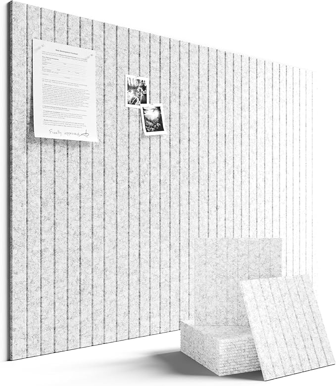 Large Felt Bulletin Board 48" x 36" Cork Board Alternative-12 Pack with 70 Safe Removable Adhesive Tabs, Cork Boards for Walls Cork Board for Home Office Classroom Pin Board (Marble Gray)