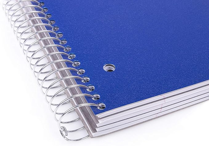 Mintra Office Durable Spiral Notebooks, 5 Subject (Blue, College Ruled 1pk)
