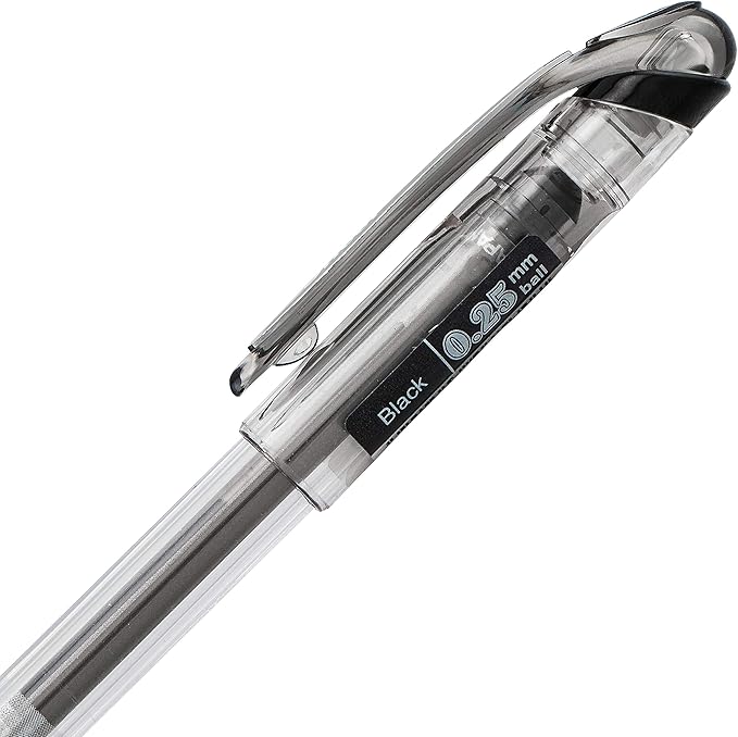 Pentel Arts Slicci Extra Fine Gel Pen, Black Ink 2-Pack (BG202BP2A)