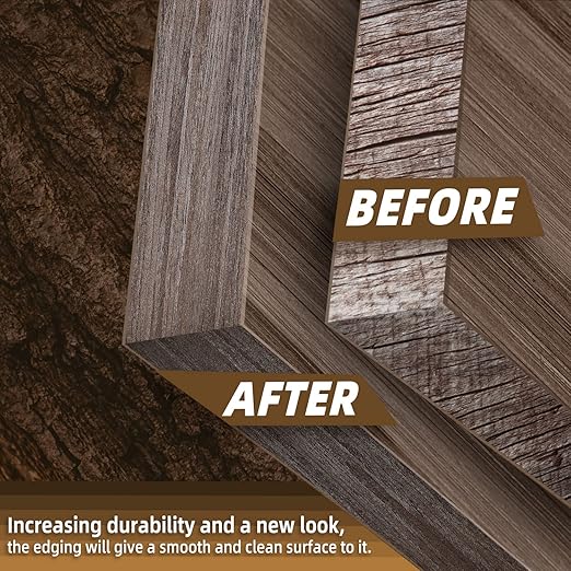 GSCIT Club Walnut Edge Banding, 3/4 inch x 50ft roll of Veneer Edge Banding Preglued Flexible, Real Wood Tape Banding