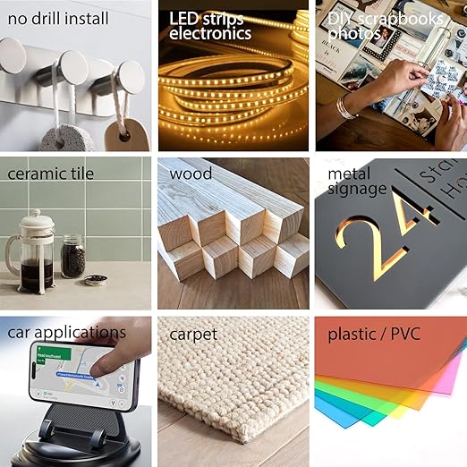 3M 300LSE Double Sided Tape, Heavy Duty Clear Adhesive, Heat & Water Resistant, 1" x 36 ft for Picture Hanging, LED Strips, DIY Crafts, Car Décor, Electronics