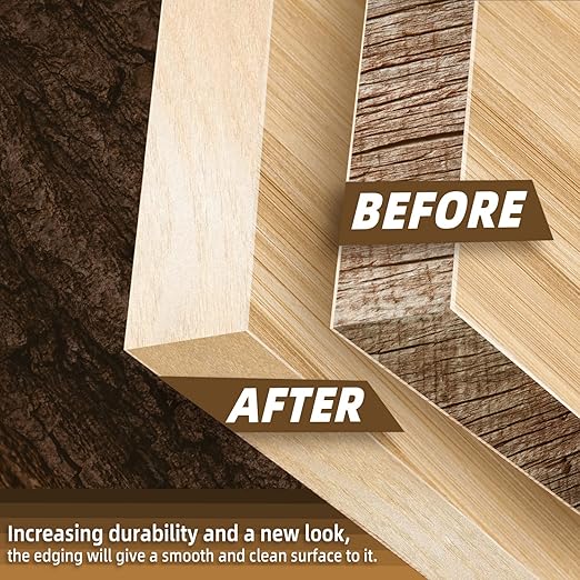 GSCIT Club Birch Edge Banding, 1/2 inch x 100ft roll of Veneer Edge Banding Preglued Flexible, Real Wood Tape Banding