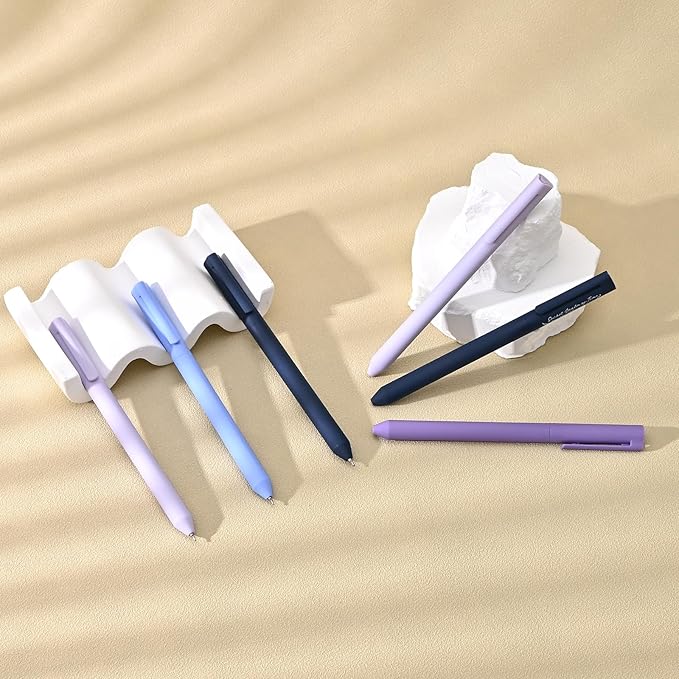 BAYTORY 8Pcs Colored Gel Pens, 0.5mm Fine Point Multicolored Ink Pen, Colorful Pens Smooth Writing for Note Taking and Marking Supplies (Purple)