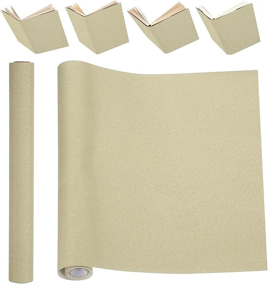 PATIKIL Book Binding Cloth, 51 x 11 Inches Book Cloth for Binding Repairing Fabric Surface Paper Backed Bookbinding Supplies, Beige