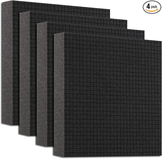 Pre-Cubed Pick & Pluck Foam Sheets - 4-Pack (12"x12"x2") Polyurethane Apart Insert Pads Liners for Toolboxes, Storage Drawer and Crafts
