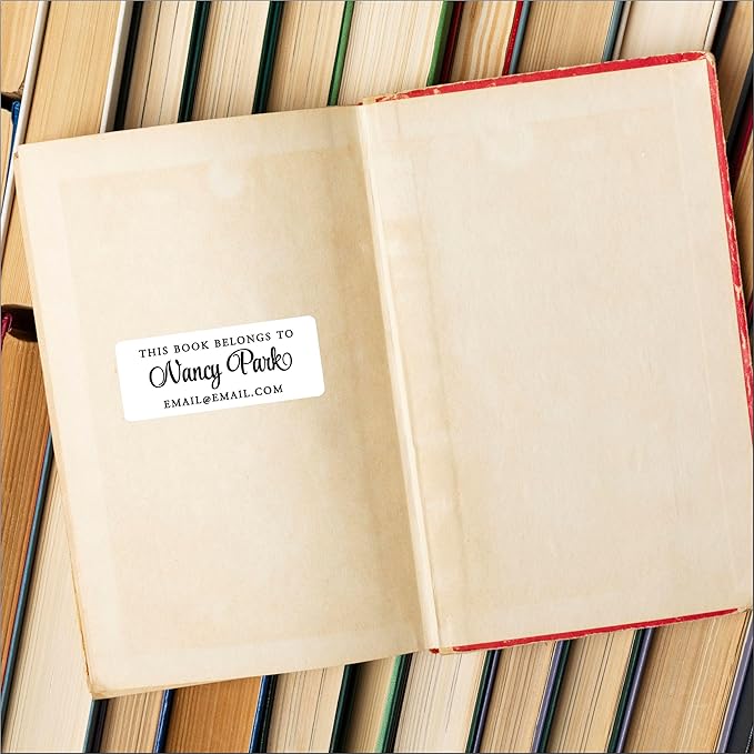 Return Address Labels - Custom Printed Personalized Stickers for Envelopes and Mail, 250 Adhesive Peel and Stick Labels, White by PrettySweetParty (Serif and Script)