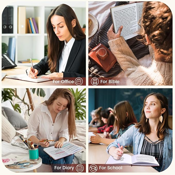 Lined Journal Notebook, A5 Hardcover Leather Journal for Men Women, 200 Pages 100 GSM Thick Paper, Journaling Notebooks for Work School Travel Note Taking, Brown