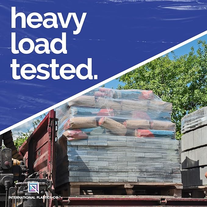 International Plastics Co. 18" Stretch Film/Wrap 1500 feet 7 Layers 80 Gauge Industrial Strength up to 800% Stretch 20 Microns Adhering Packing Moving Heavy Duty (Clear, 4 Pack - Tension Handles)