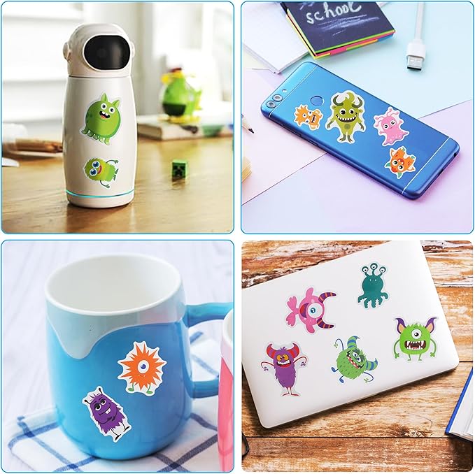 100 Pack Monster Stickers, Monster Party Favors, Birthday Decorations