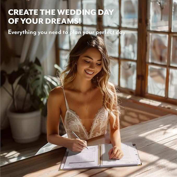 Your Perfect Day Wedding Planner Book and Organizer - Wedding Planner Book - Bridal Planning Binder with Countdown Calendar - Bride Gifts - (Meadow Gold)