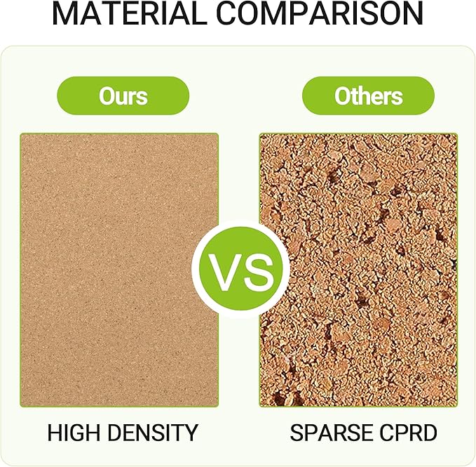 AKTOP Cork Board Bulletin Board 12x12, 1/2" Thick Cork Board Tiles 12 Pack, Small Square Pin Board for Wall, Self Adhesive Corkboards with 120 Push Pin Wood Clips for School, Home & Office