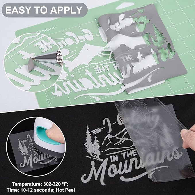 VINYL FROG Heat Transfer Vinyl Roll HTV Vinyl - 12" x12ft Grey Iron on Vinyl for T-Shirts, Heat Press Vinyl for DIY Craft Designs (Grey)