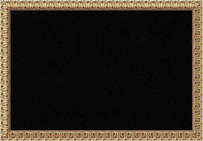 Amanti Art Black Cork Board for Wall, 27x39 Vision Board with Gold Wood Frame, Large Corkboard Office Decor for Home Organization, Traditional Corkboard Pinboard to display items for home organization