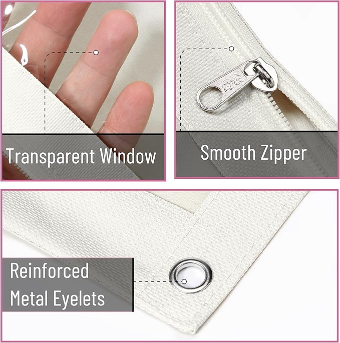 Mr. Pen- Pencil Pouch for 3 Ring Binder, 2 Pack, Grey and Beige, 3 Ring Binder Pencil Pouch