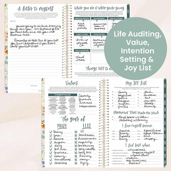 bloom daily planners 2026 Planner (January - December) Calendar Year Organizer - 5.5” x 8.25” - Weekly & Monthly Agenda Book with Stickers & Bookmark - Garden Party, Beige