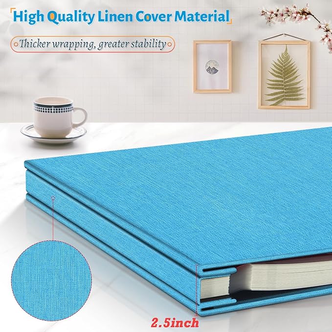 Photo Album Self Adhesive Scrapbook,120 Pages Large Photo Book for 4x6,5x7,8x10 Pictures,DIY Album for Baby Wedding Family Travel Birthday,with Metallic Pen and Scraper