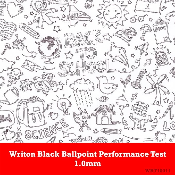 Writon Retractable Ballpoint Pens, Comfort Grip, 1.0mm Medium Point, Black Ink, 24 Pack