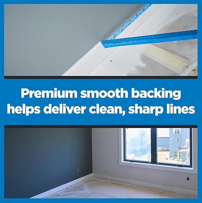 ScotchBlue PROSharp Painter's Tape 1.5 Inch Wide (1.41 in x 60 yd) 3 Rolls Blue Tape Protects Surfaces and Removes Easily, Edge-Lock Tape for Indoor and Outdoor Use (2093+-36AC3)