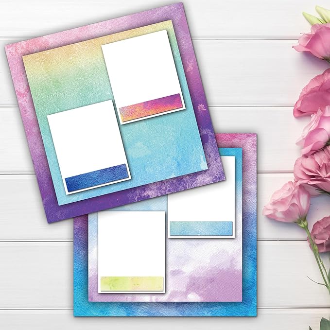 48 Sheets Scrapbook Paper 11x11, Watercolor Pattern Decorative Scrapbook Paper for Journals DIY Cards and Photo Albums, Aesthetic Craft Supplies for Kids and Adults