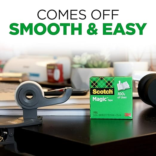 Scotch Magic Tape, Invisible, Repair Christmas Cards and Use as Holiday Gift Wrap Supplies for Christmas, 18 Tape Rolls