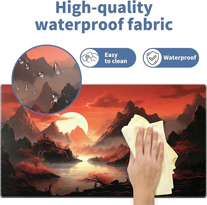 Japanese Gaming Mouse Pad Large Desk Mat Extended Keyboard Mouse Pad XXL Sunset Mousepad with Non-Slip Rubber Base and Stitched Edge Mouse Mat Desk Pad 31.5 X 15.7 in Mouse Pads for Desk Home Office