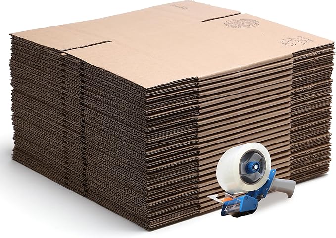 The Boxery 8"x8"x8" Brown/Kraft Corrugated Cardboard Shipping Boxes 25-Pack | Mailing, Packing, Moving & Storage for Business/Home – Durable - Eco-Friendly, Recyclable - Made in the USA