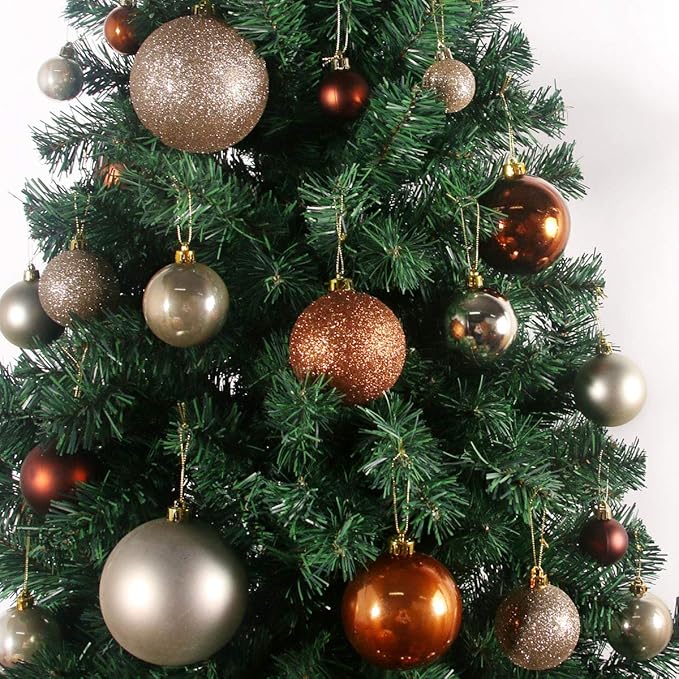Champagne Gold 3.2" Large Christmas Balls - Christmas Tree Decoration Ornaments Shatterproof Hanging Balls for Birthday Halloween Holiday Wedding Decorations Set of 10pcs