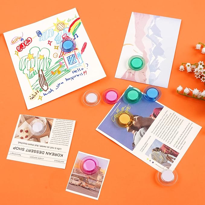 VNDUEEY 45 Pcs Whiteboard Magnets, Round Fridge Magnets Refrigerator Magnet, Mini Magnet Teacher Supplies for School, Home, Office, Dry Board (Assorted Color, 3cm/1.18 inch)