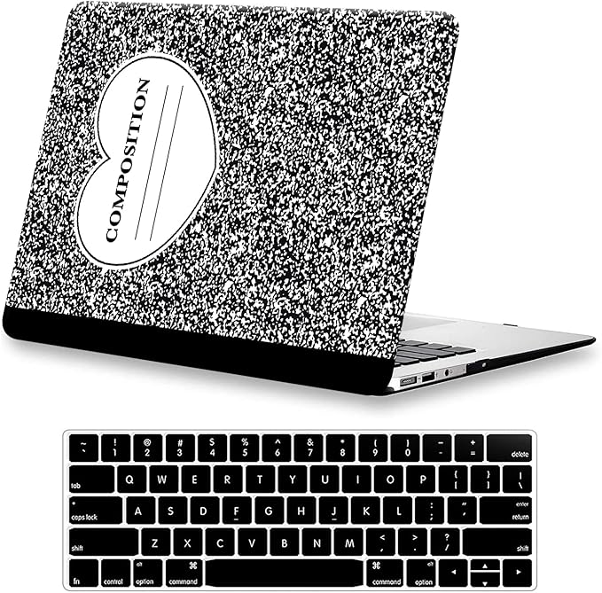 KEROM Compatible for MacBook Air 13 inch Case 2025-2022 M4 M3 M2 A3240 A3113 A2681, MacBook Air M4 13 inch Case, Protective Plastic Hard Shell & Keyboard Cover for Mac Air 13.6'', Composition Book