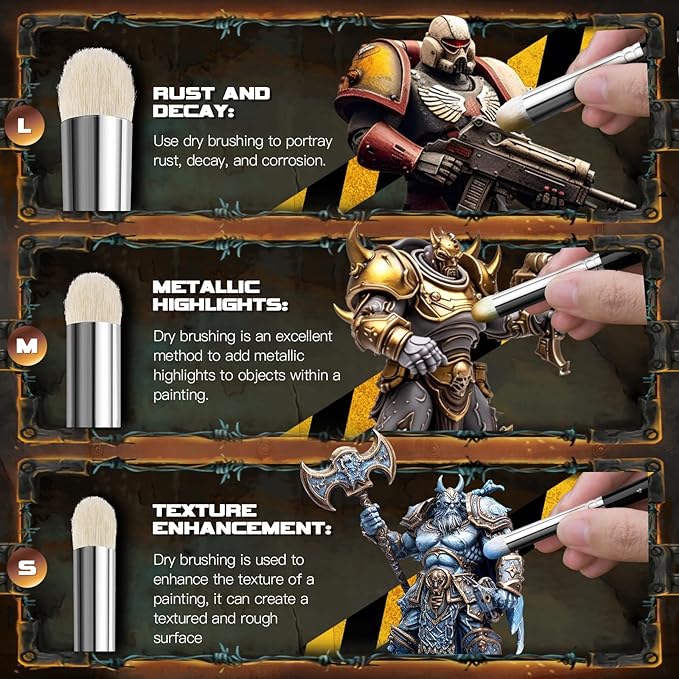 Golden Maple Miniature Paint Brushes Drybrush-10pcs Micro Detail Paint Brush Set, Small Fine Detail Brushes for Acrylic, Watercolors & Paint by Number, Figurine