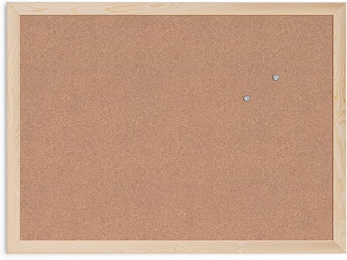 U Brands Cork Bulletin Board,18 x 24 Inches, Light Birch Wood Frame (265U00-01)